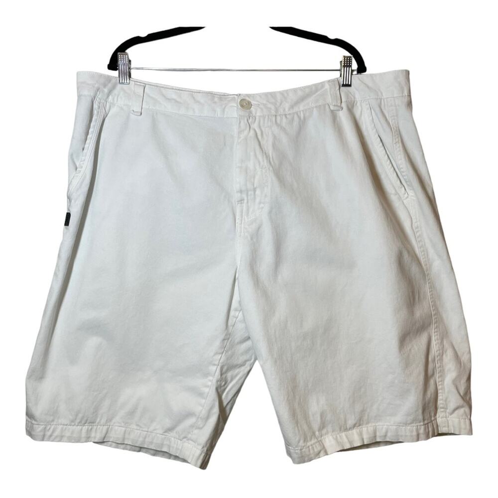 Marc Ecko Mens Shorts White Flat Front Chino 40